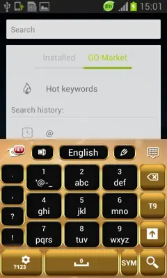 Neon Gold GO Keyboard android App screenshot 0