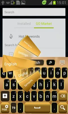 Neon Gold GO Keyboard android App screenshot 3